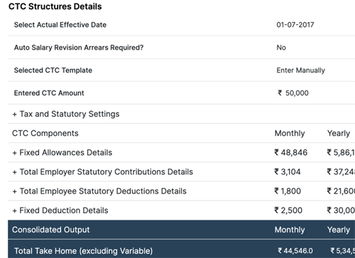Salary Structure Payroll Software India