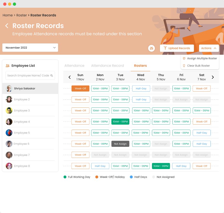 Flexible Shift & Roster Assignment